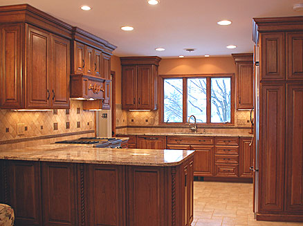 Birch Kitchen Cabinets Offer Right Combination To Dark Color Tiles