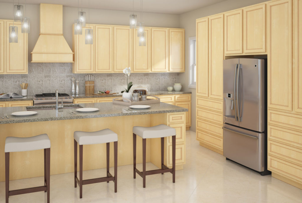Birch Kitchen Offer Right Combination to Dark Color Tiles and