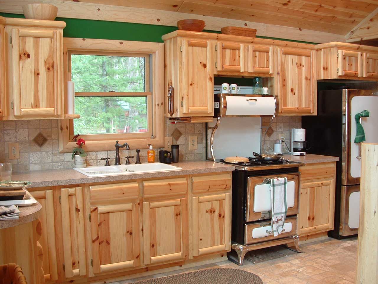 Pine kitchen cabinets