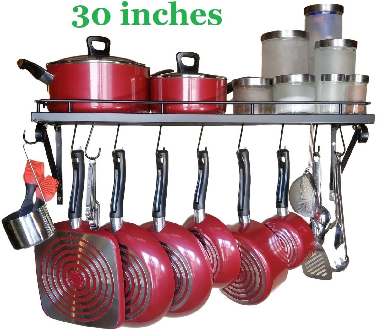 Wall-mounted pots and pans rack