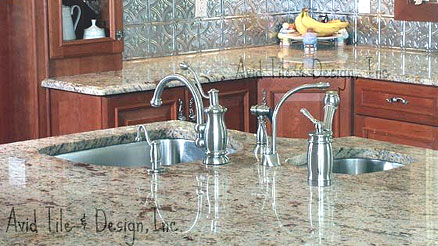 Granite countertops with cherry cabinets