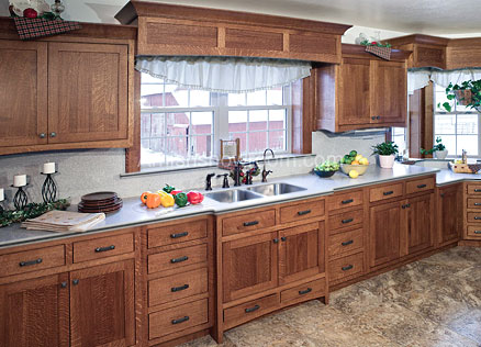 Nice big kitchen with mission style kitchen cabinets