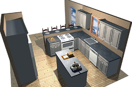 Home kitchen design idea - Island kitchen arrangement