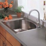 Stainless steel self-rimming kitchen sink