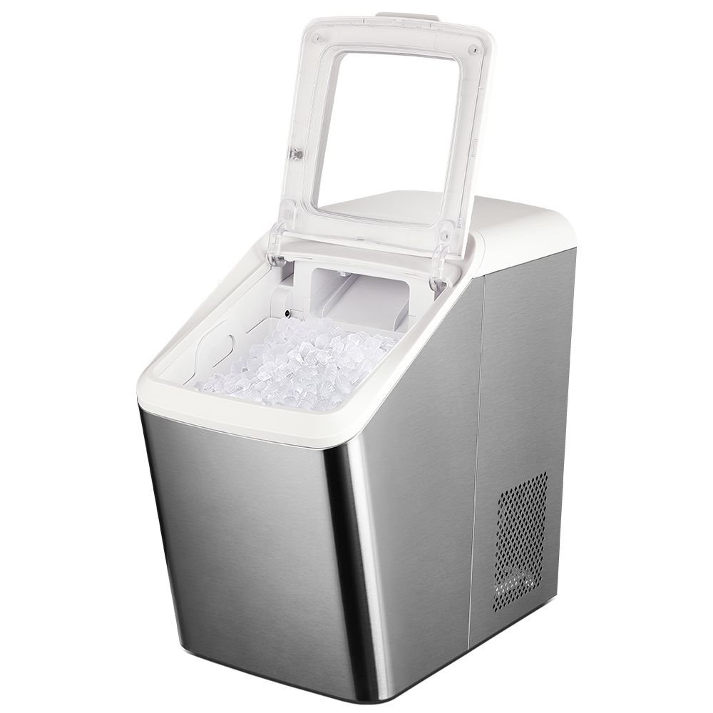 Gevi nugget ice maker with opened lid